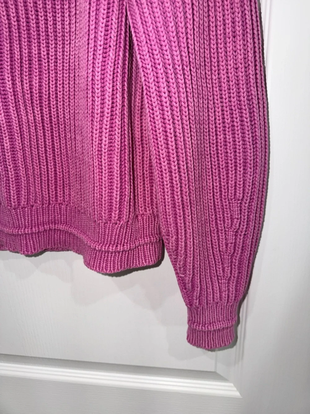 J. Crew purple dyed Ribbed Crewneck Sweater size small cable knit